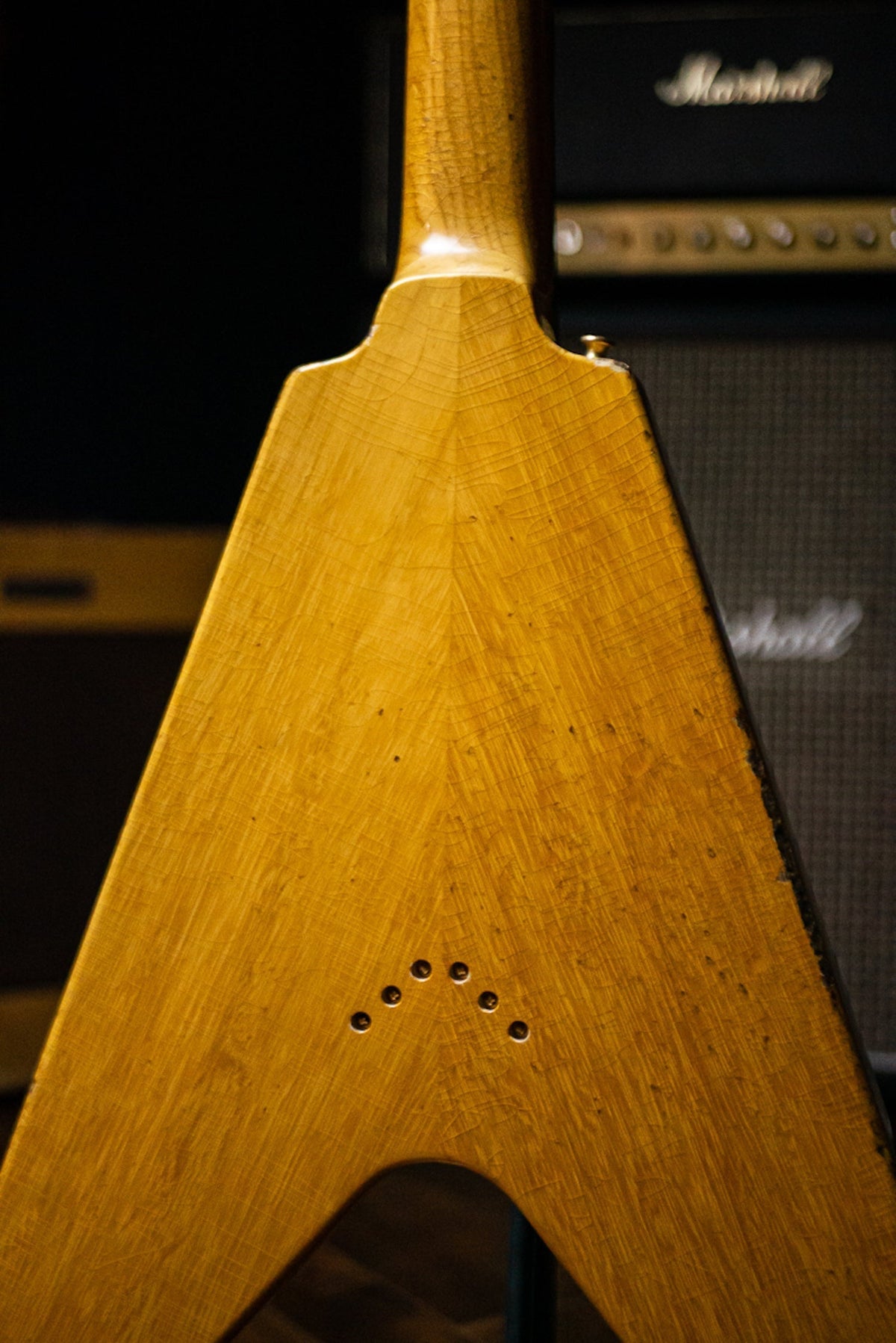 2021 Gibson Custom Shop 58 Korina Flying V Brazilian Rosewood Fingerboard Murphy Lab Light Aged GH Electric Guitar - Natural 81031