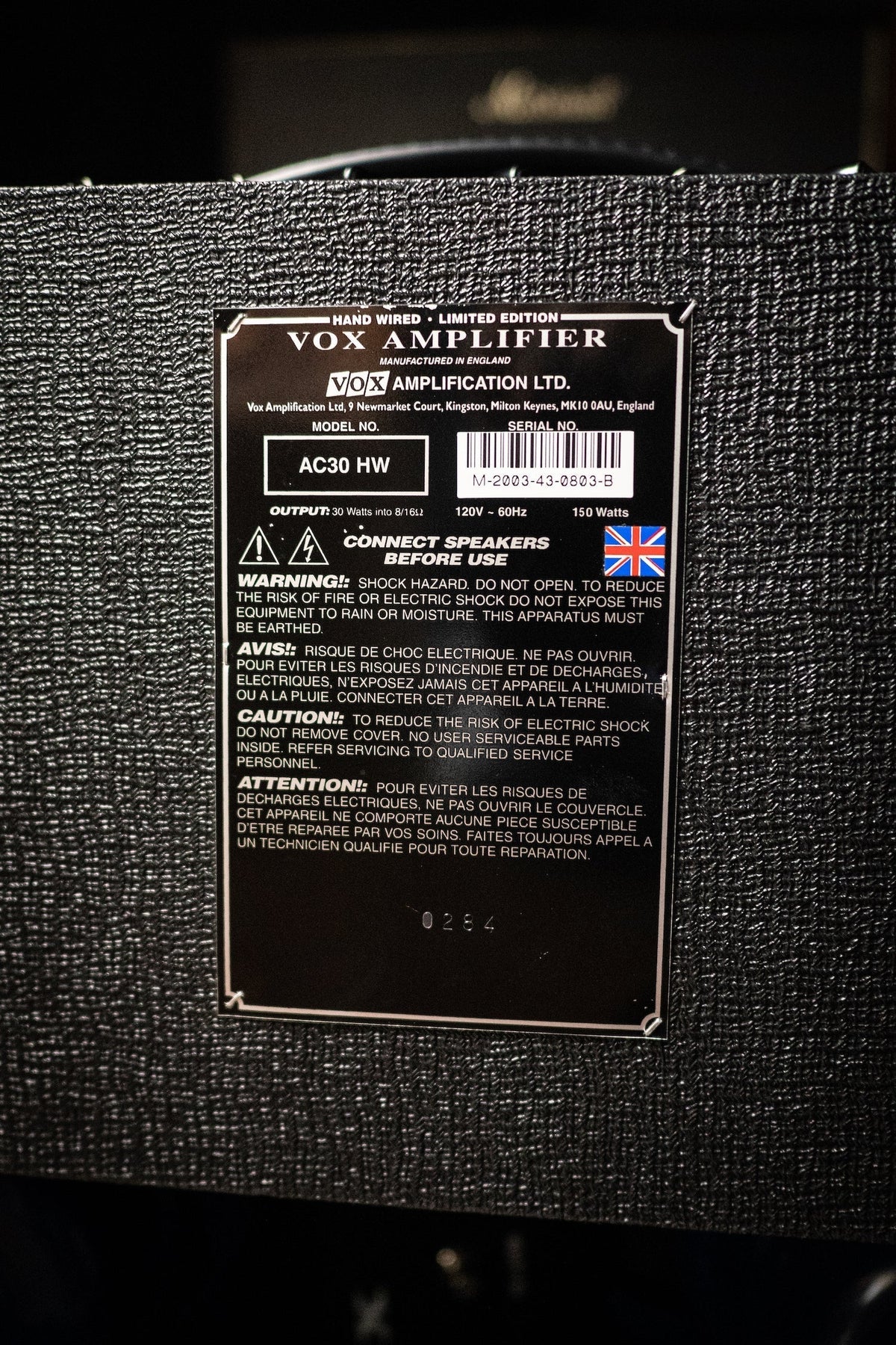 2003 Vox AC30 Handwired Combo Amp