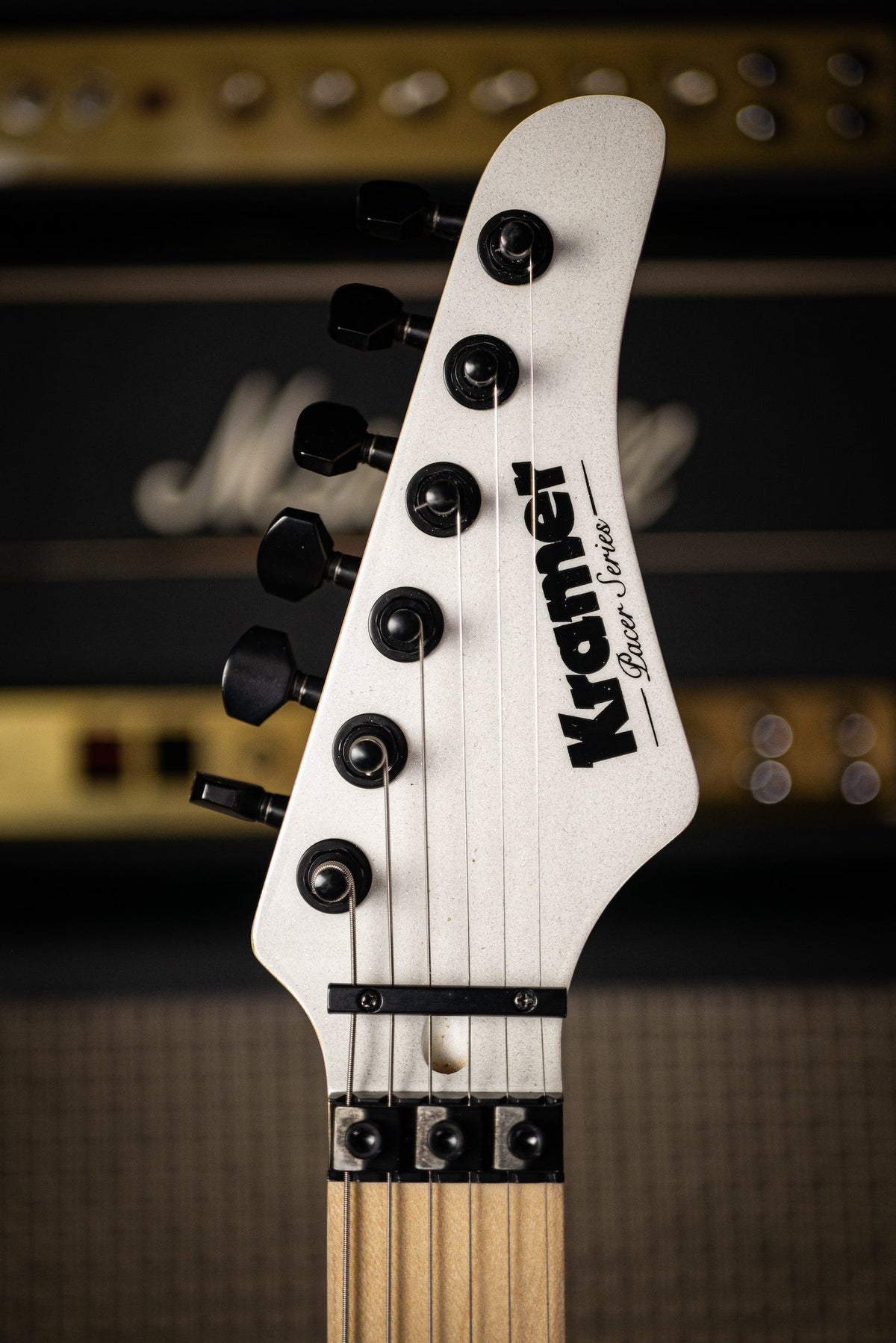 Kramer Pacer Vintage Electric Guitar with Black Hardware - Pearl White