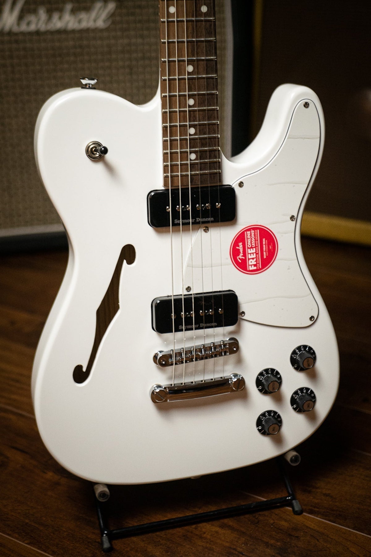Fender Jim Adkins JA-90 Telecaster Thinline Electric Guitar -  Laurel Fingerboard White