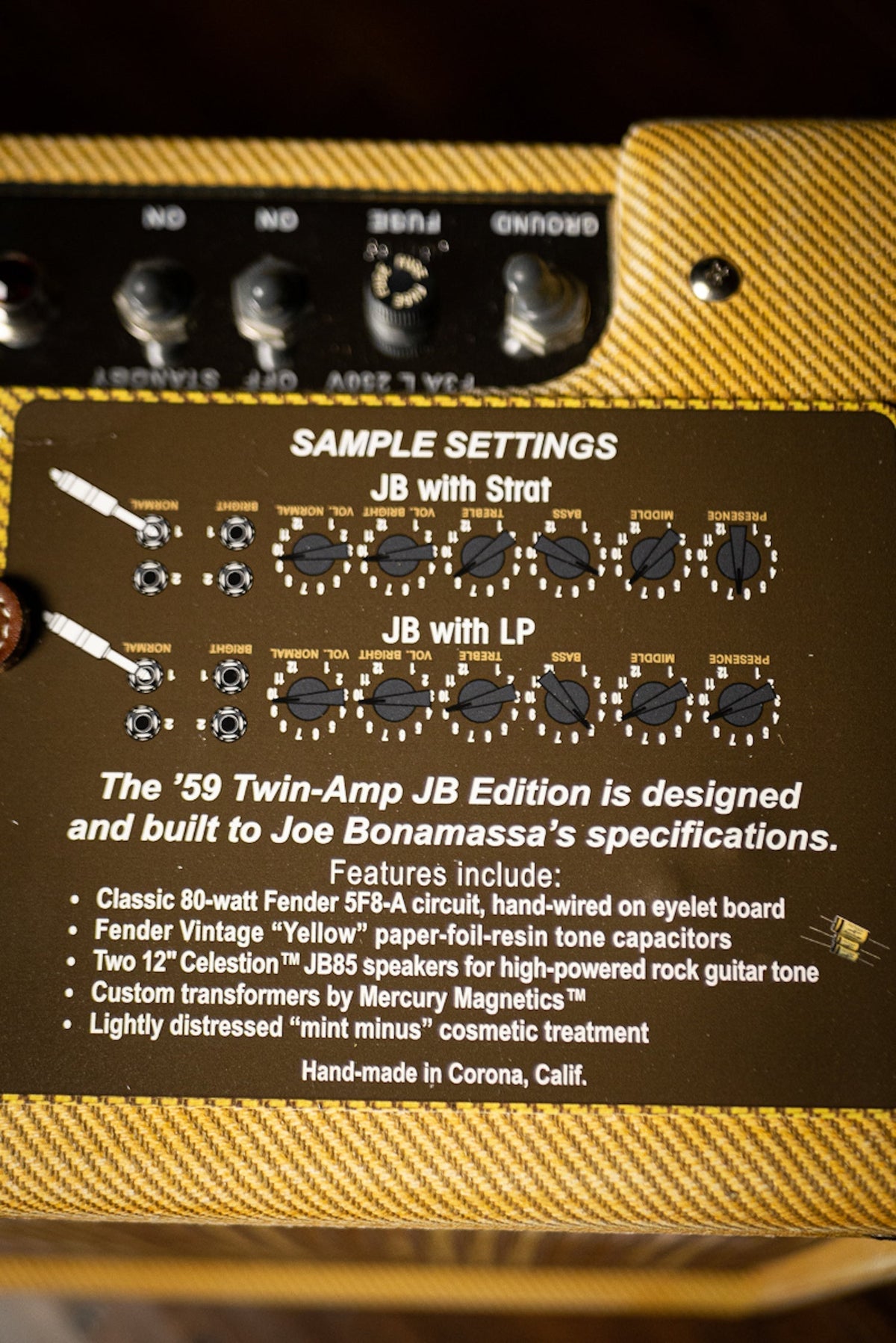 2018 Joe Bonamassa '59 Twin Combo Amp