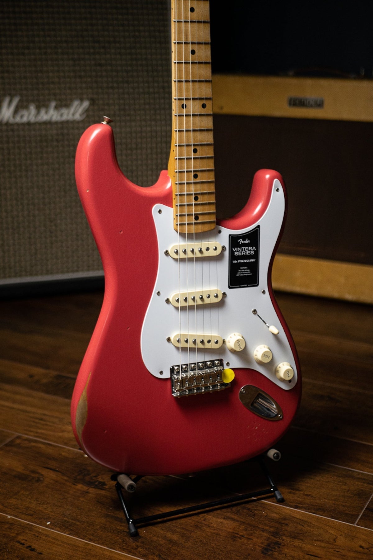 Fender Vintera '50s Road Worn Stratocaster Electric Guitar - Fiesta Red