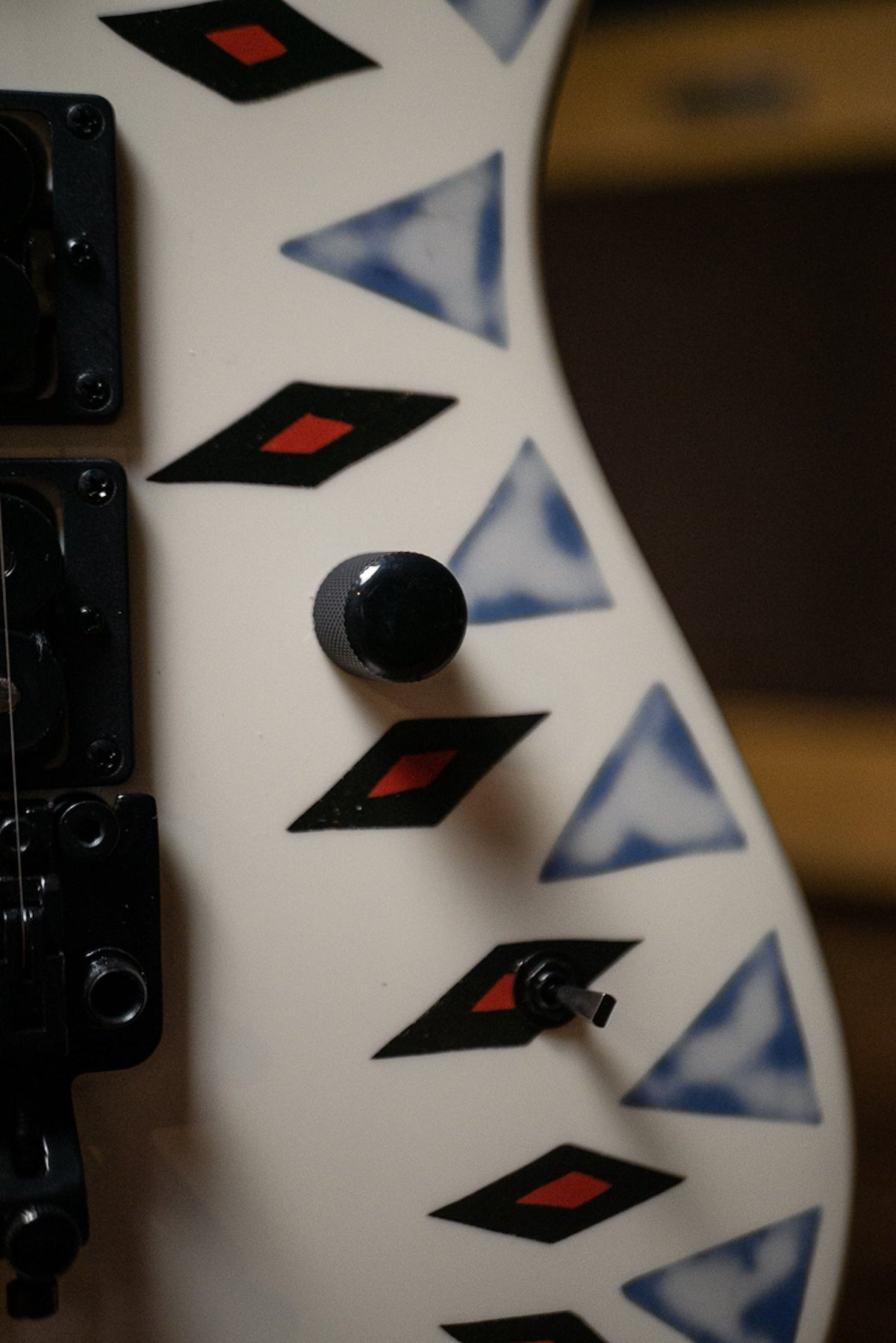 Kramer NightSwan Electric Guitar - Vintage White with Aztec Graphic