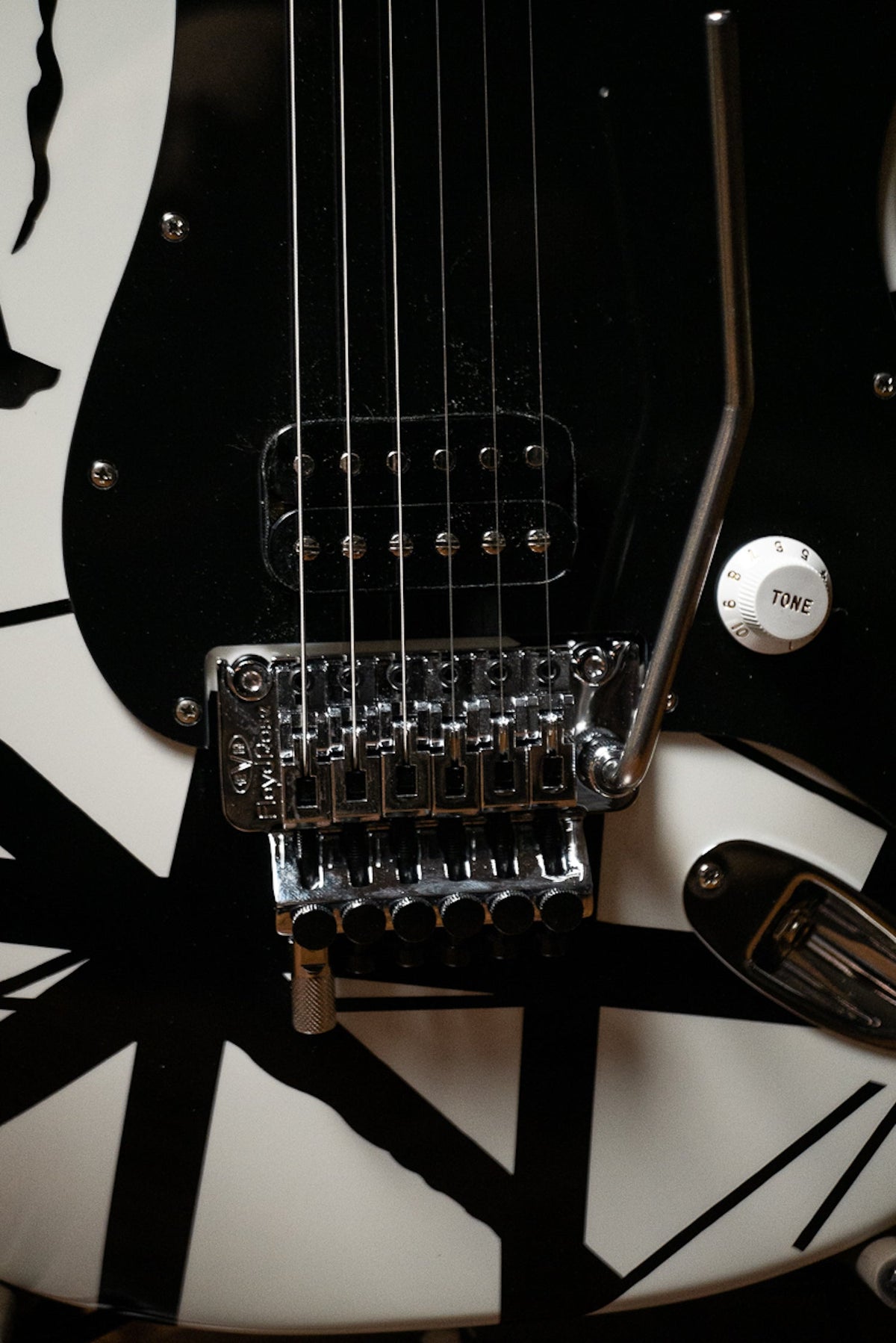 EVH Striped Series Electric Guitar - White and Black