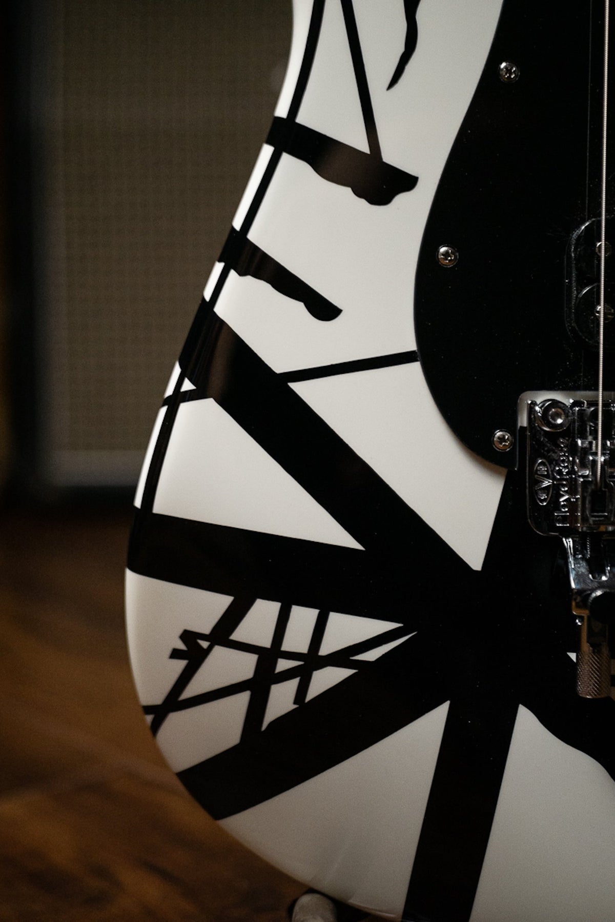 EVH Striped Series Electric Guitar - White and Black