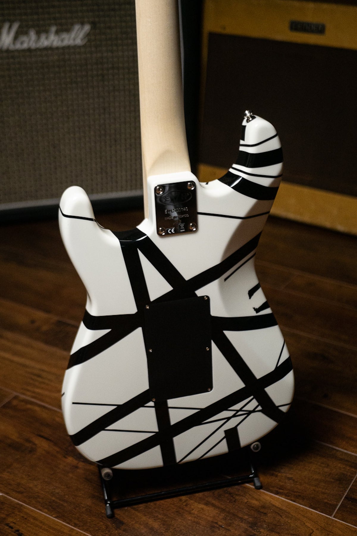 EVH Striped Series Electric Guitar - White and Black
