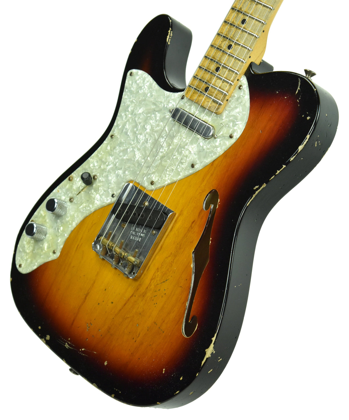 Used 2011 Fender Custom Shop Thinline Telecaster Relic Lefty Strung Righty R6301