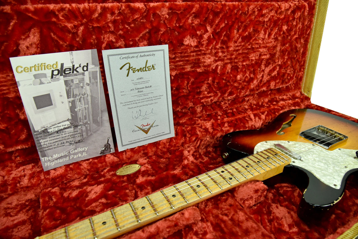 Used 2011 Fender Custom Shop Thinline Telecaster Relic Lefty Strung Righty R6301