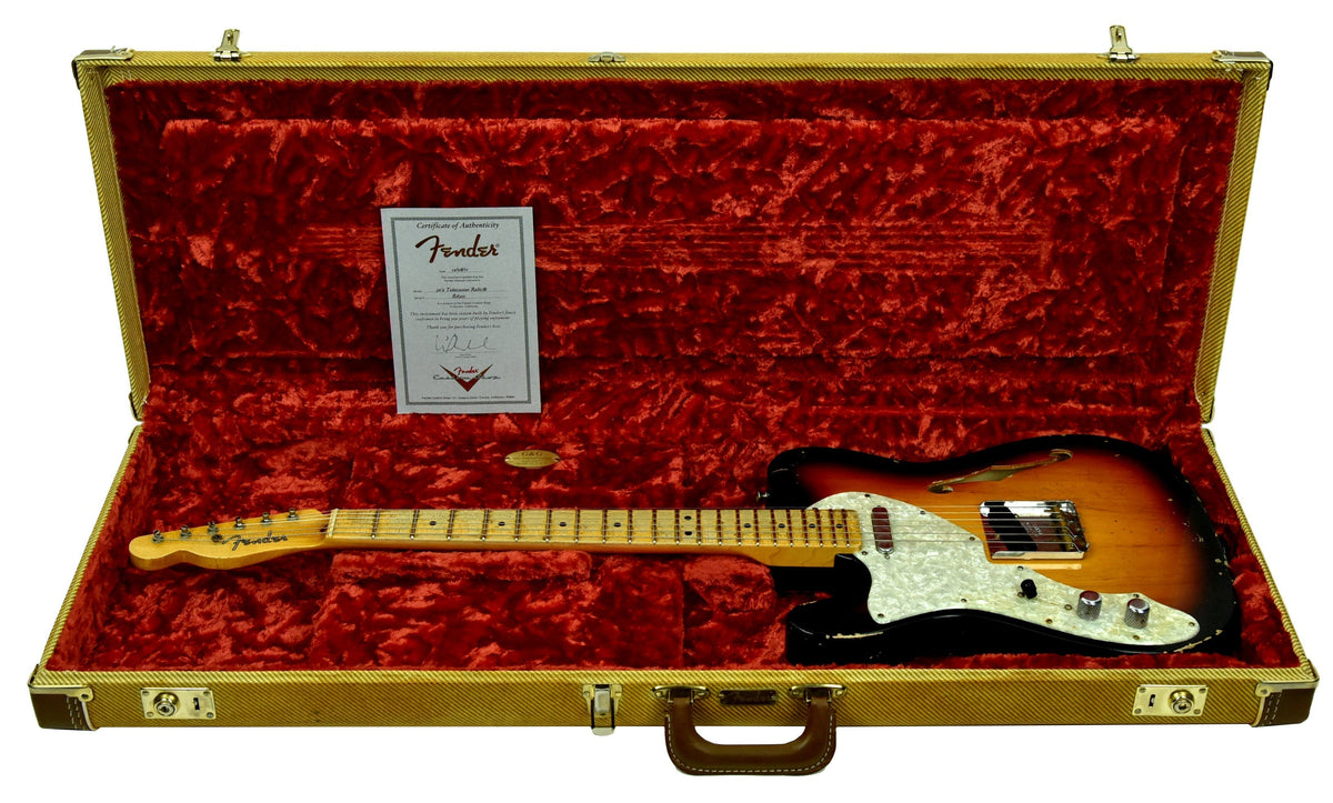 Used 2011 Fender Custom Shop Thinline Telecaster Relic Lefty Strung Righty R6301