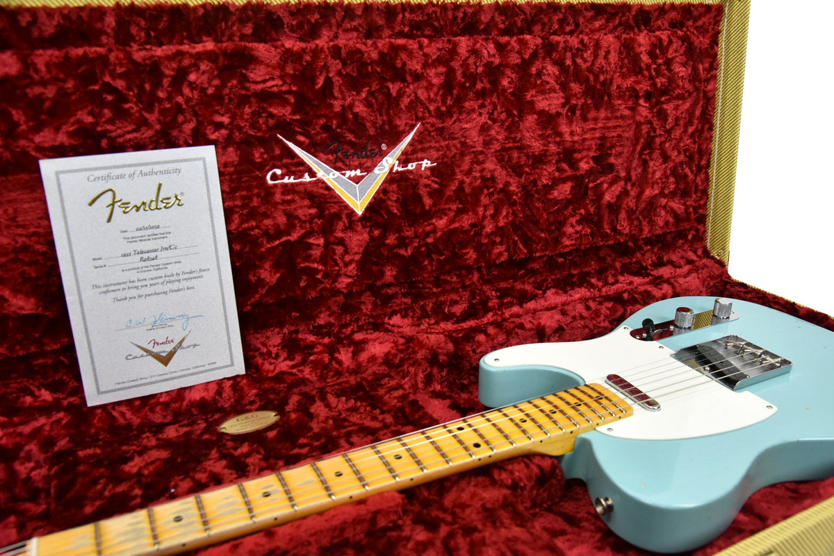 Used Fender Custom Shop 1955 Chicago Special Telecaster Journeyman Relic in Aged Daphne Blue R98348
