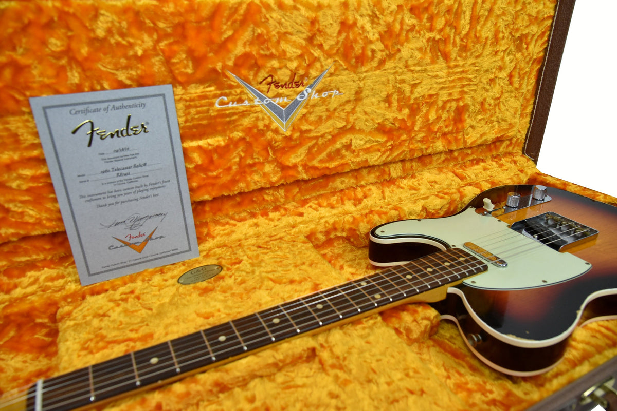 Used Fender Custom Shop 60 Telecaster Relic Three Tone Sunburst R87432