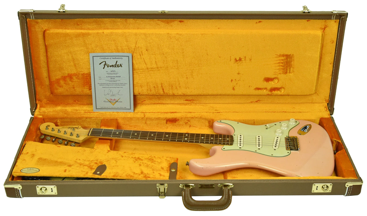 Used 2013 Fender Custom Shop 63 Stratocaster Relic Shell Pink R71254