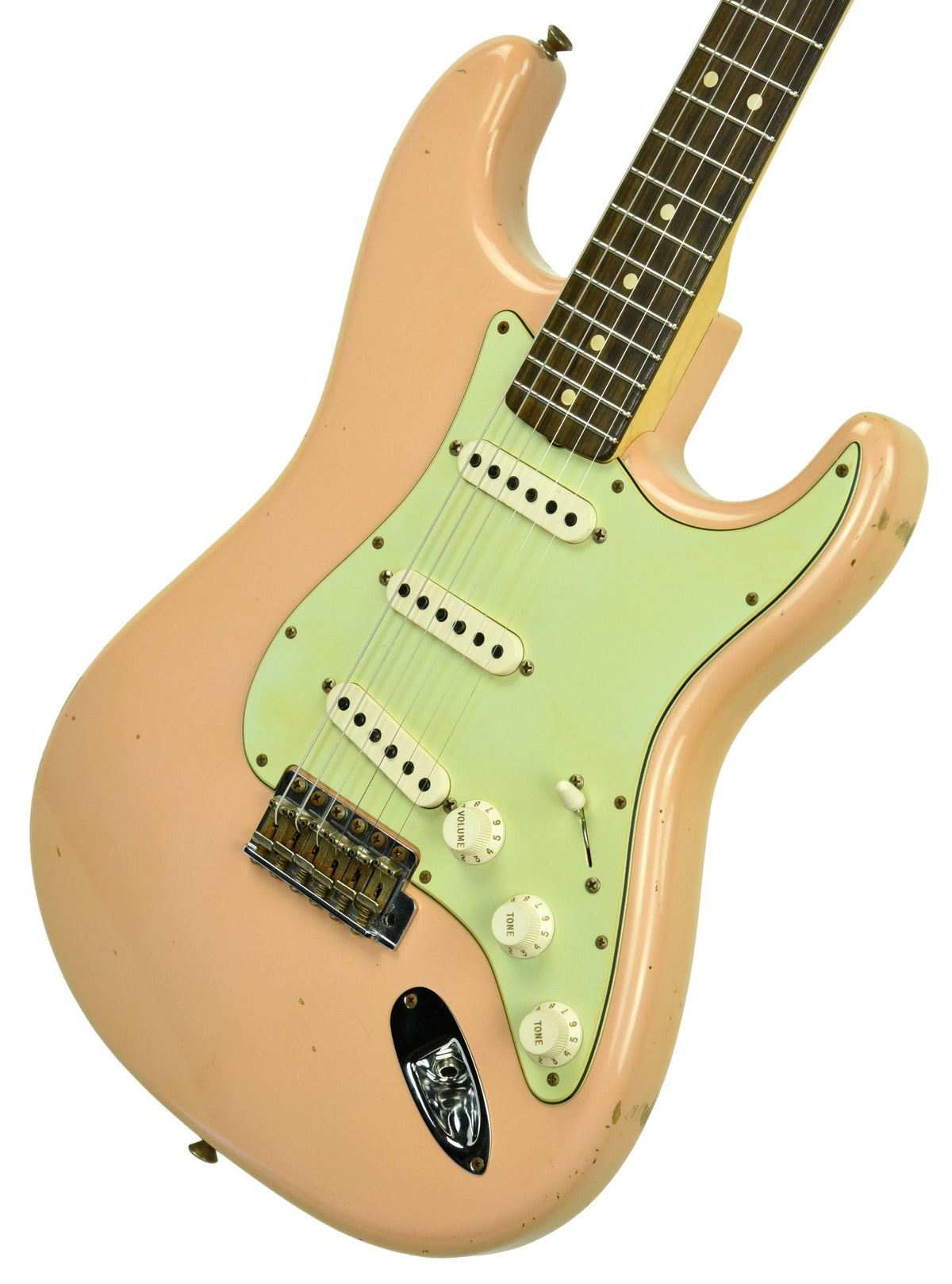 Used 2013 Fender Custom Shop 63 Stratocaster Relic Shell Pink R71254