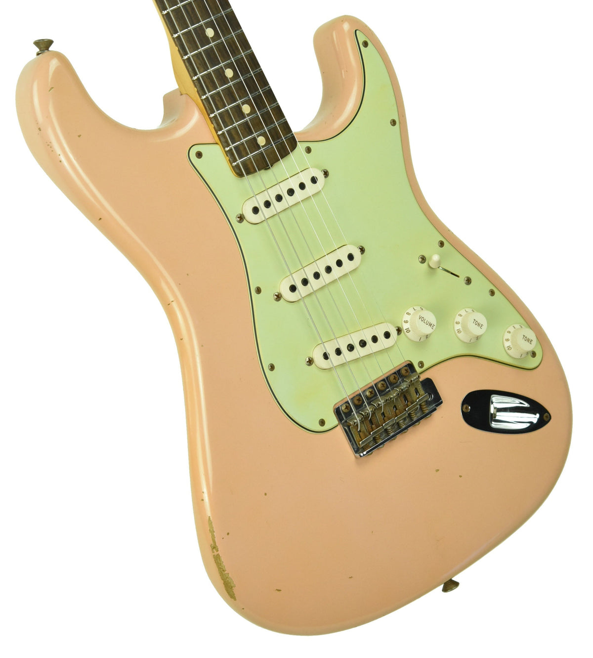 Used 2013 Fender Custom Shop 63 Stratocaster Relic Shell Pink R71254