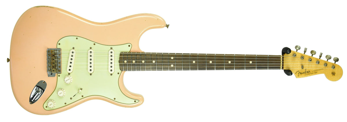 Used 2013 Fender Custom Shop 63 Stratocaster Relic Shell Pink R71254