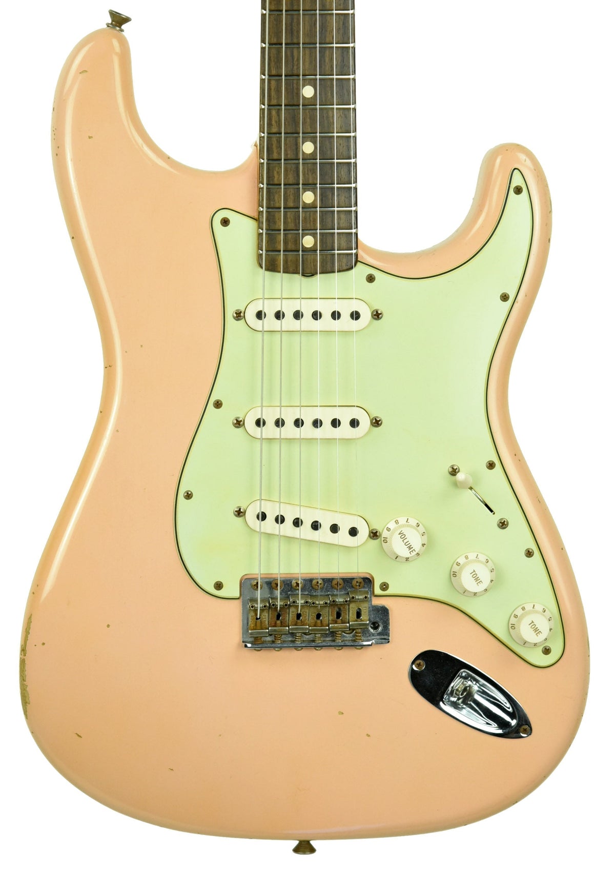 Used 2013 Fender Custom Shop 63 Stratocaster Relic Shell Pink R71254