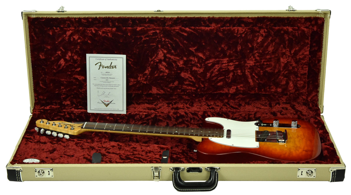 Used 2014 Fender Custom Shop Custom Deluxe Telecaster Quilt Top in Cherry Sunburst 9525