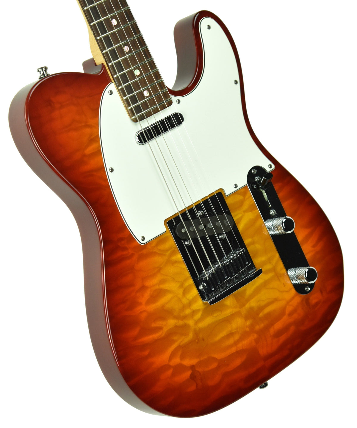 Used 2014 Fender Custom Shop Custom Deluxe Telecaster Quilt Top in Cherry Sunburst 9525
