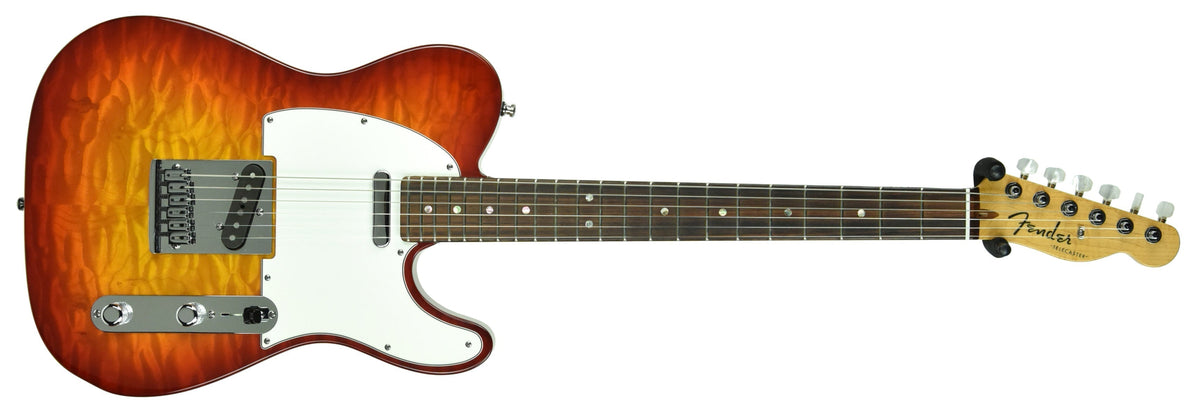 Used 2014 Fender Custom Shop Custom Deluxe Telecaster Quilt Top in Cherry Sunburst 9525