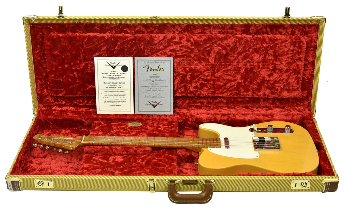 Used Fender Custom Shop Masterbuilt 50s Telecaster Closet Classic Dennis Galuszka Butterscotch Blonde R84617