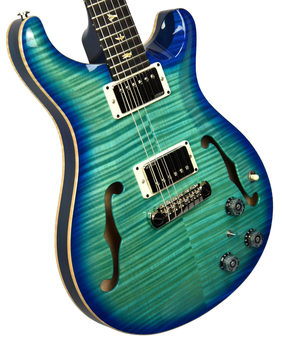 Used 2013 PRS Hollowbody II Piezo 10 Top in Makena Blue 205215
