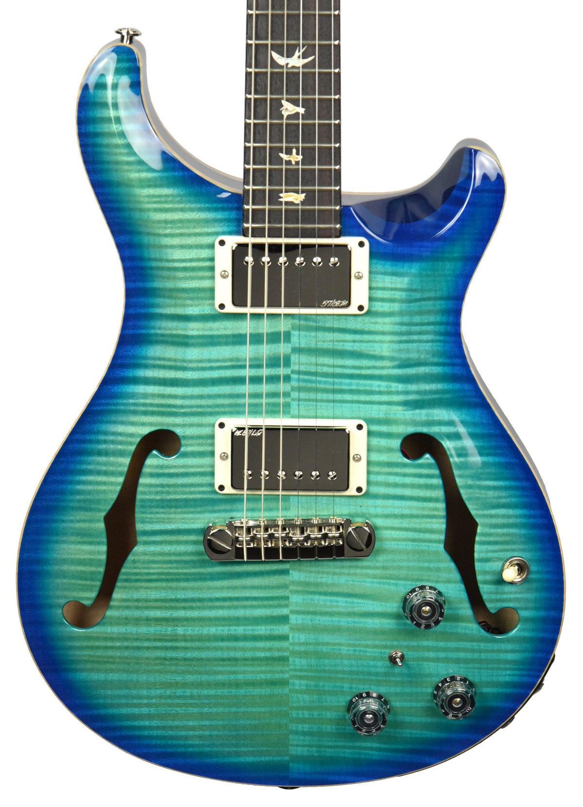 Used 2013 PRS Hollowbody II Piezo 10 Top in Makena Blue 205215