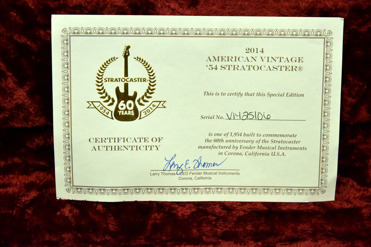 Used 2014 Fender 60th Anniversary American Vintage 1954 Stratocaster V1425106