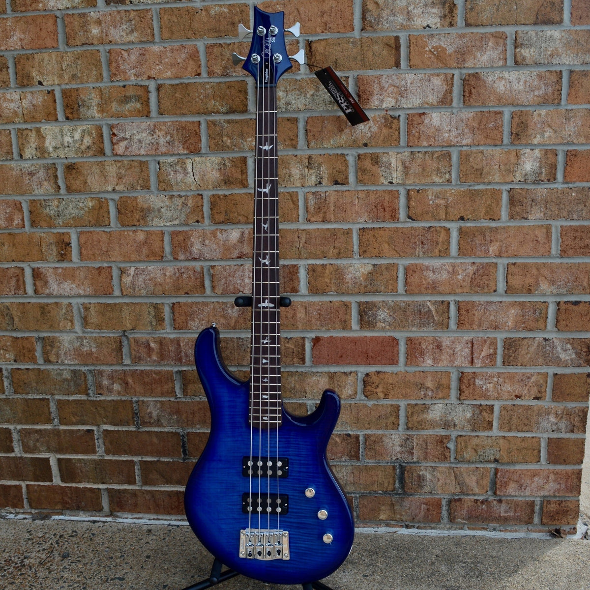 PRS SE Kingfisher Bass Faded Blue Wrap Around Burst