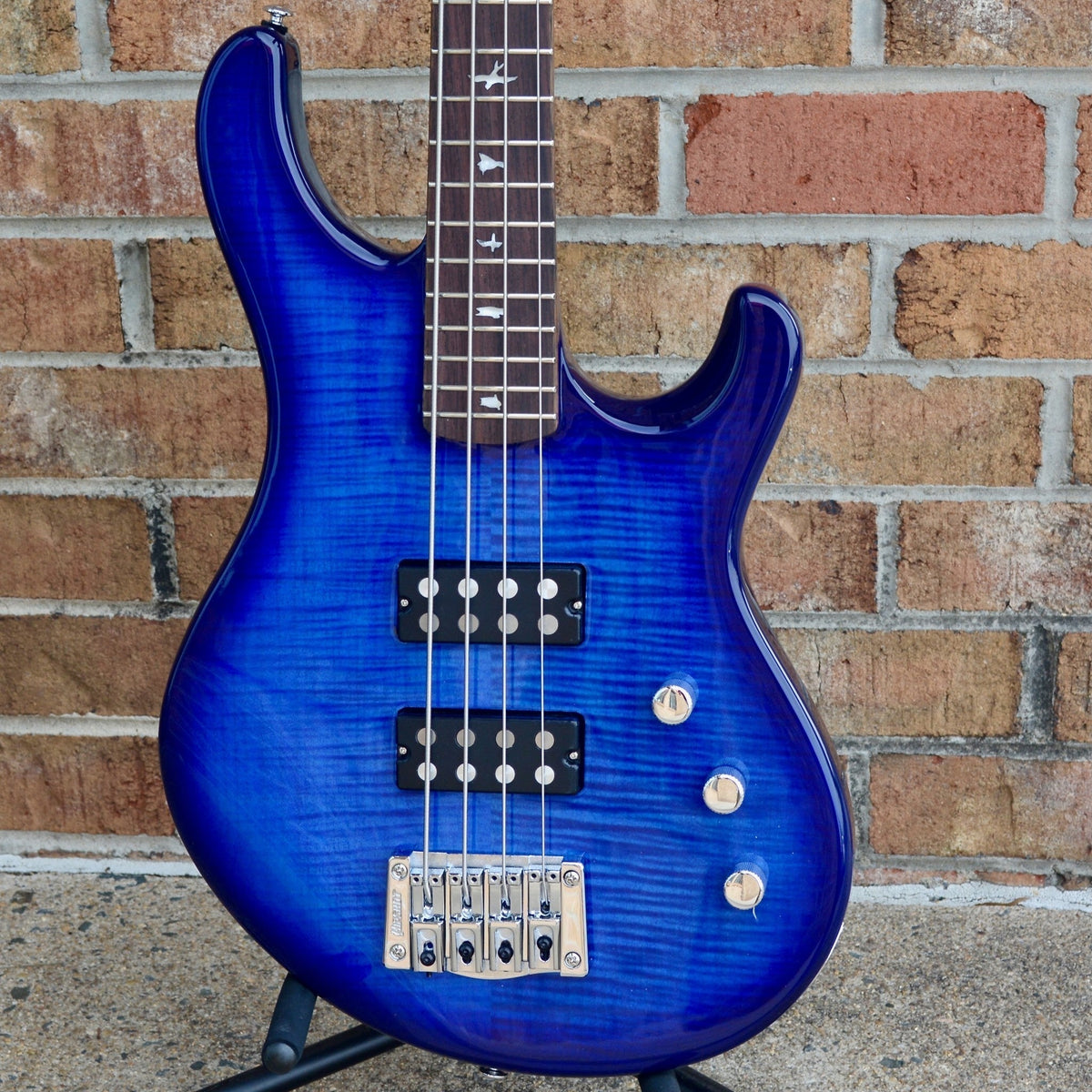 PRS SE Kingfisher Bass Faded Blue Wrap Around Burst