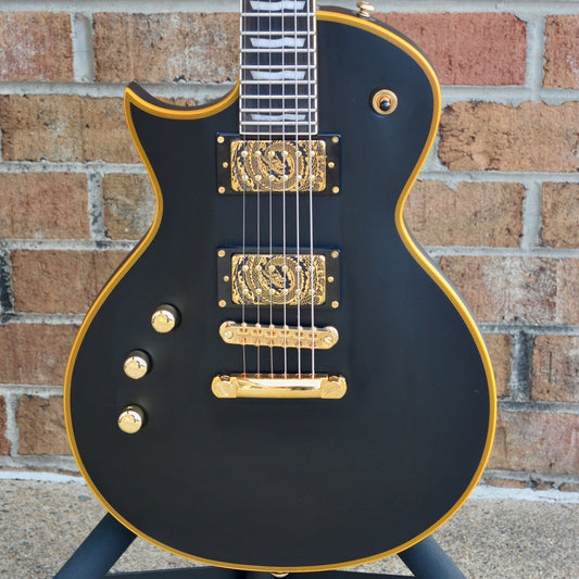 ESP LTD EC-1000 Vintage Black Left Handed w/ BK Silo Pups & Hardcase