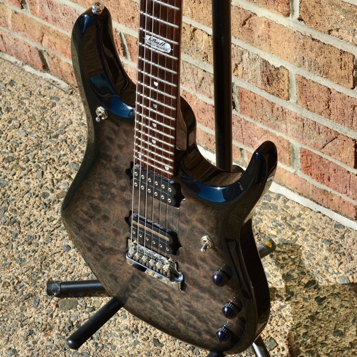 Ernie Ball USED Music Man JP6 Ball Family Reserve Charcoal Black Quilt