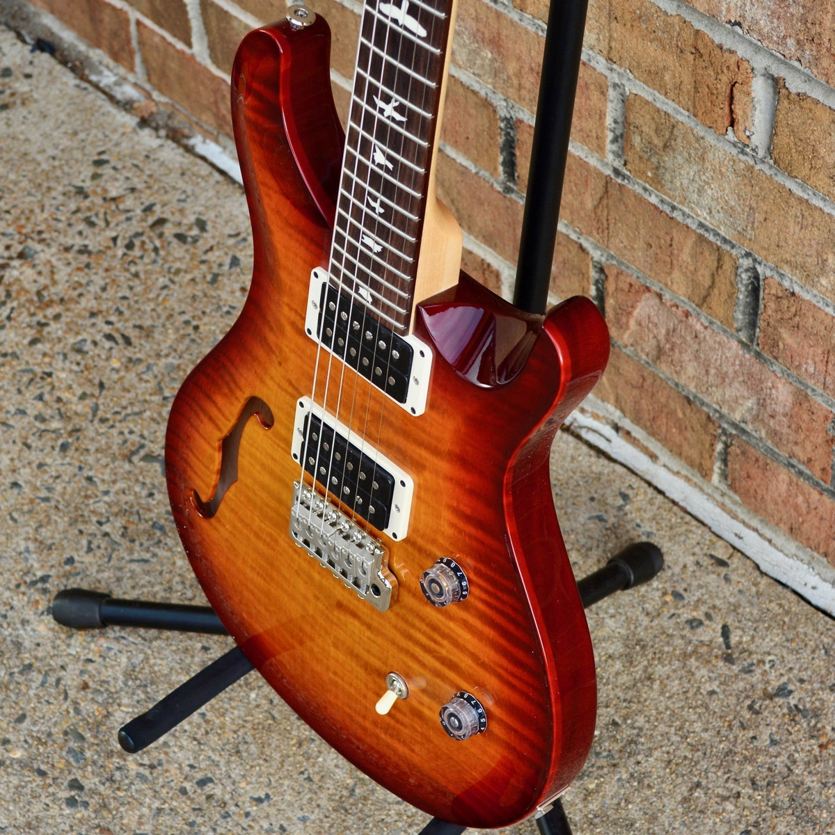PRS CE Semi-Hollow Dark Cherry Sunburst
