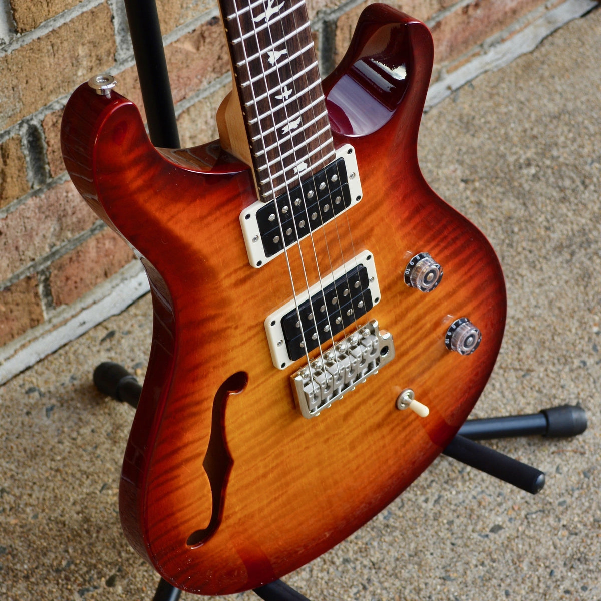 PRS CE Semi-Hollow Dark Cherry Sunburst