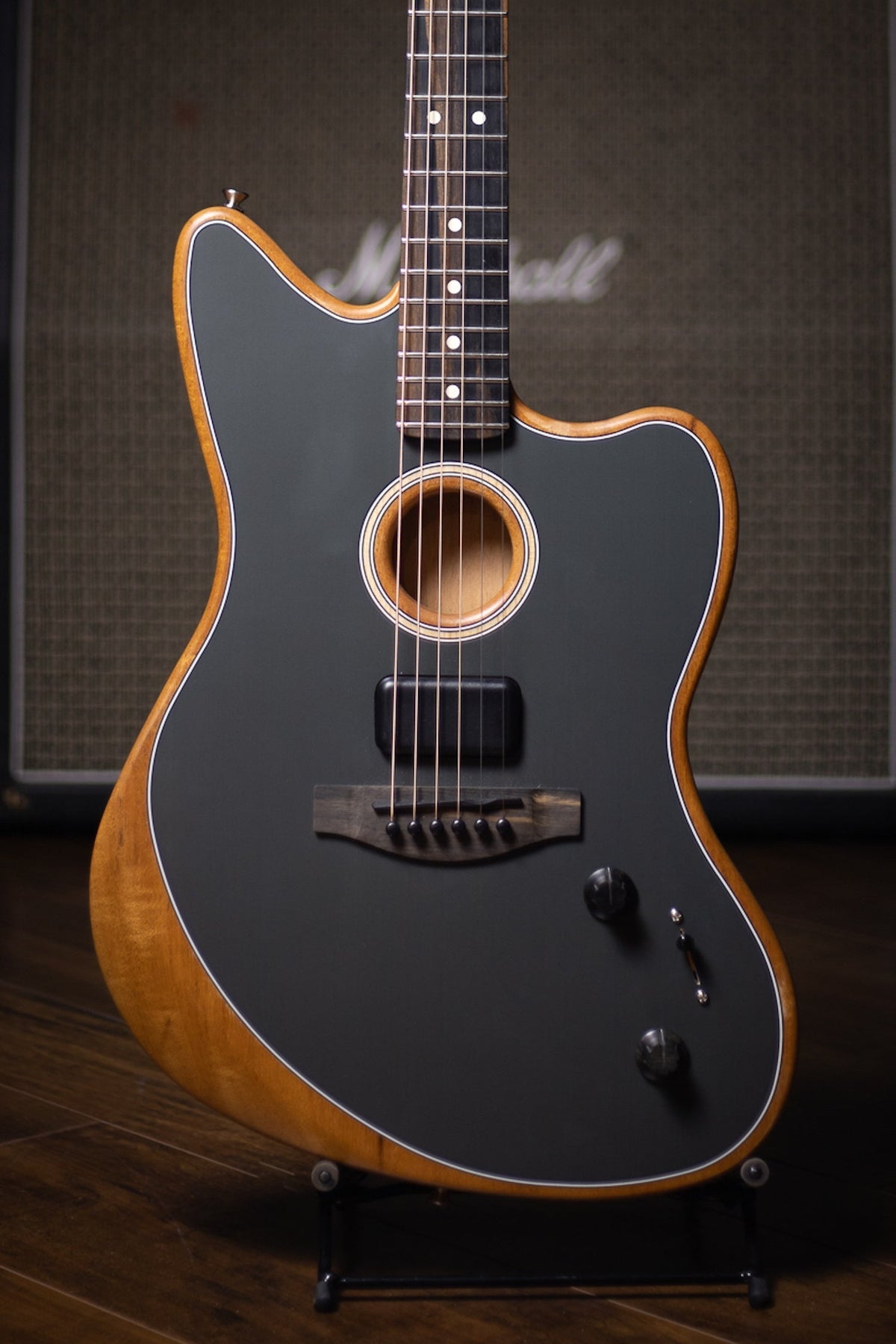 Fender American Acoustasonic Jazzmaster Electric Guitar - Tungsten