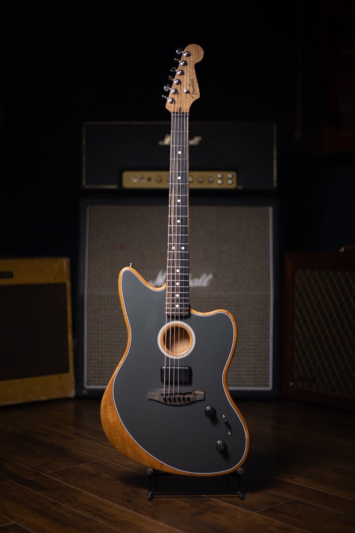 Fender American Acoustasonic Jazzmaster Electric Guitar - Tungsten