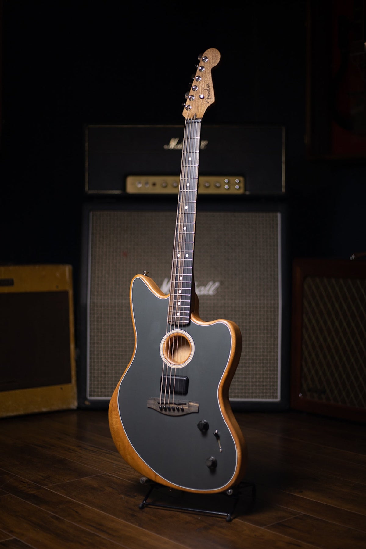 Fender American Acoustasonic Jazzmaster Electric Guitar - Tungsten
