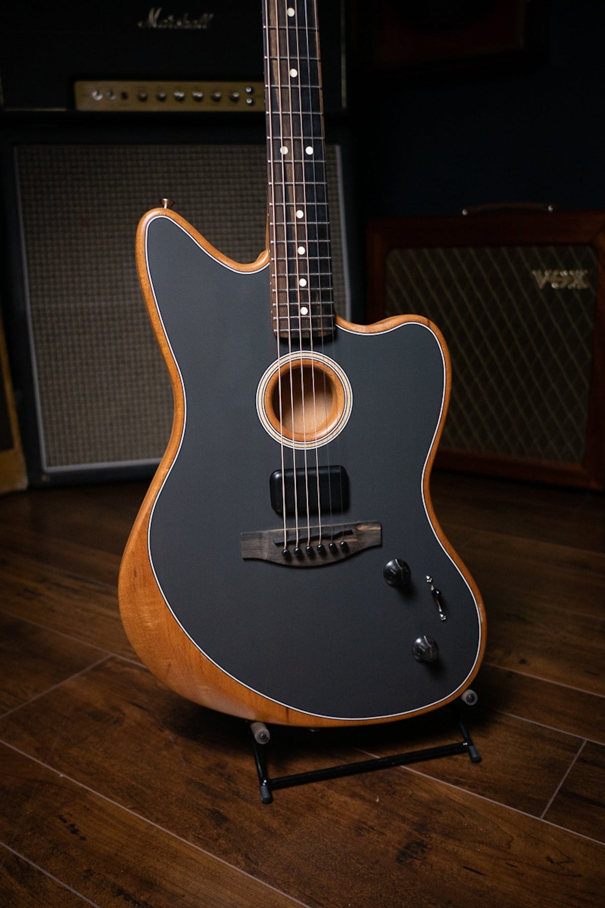 Fender American Acoustasonic Jazzmaster Electric Guitar - Tungsten