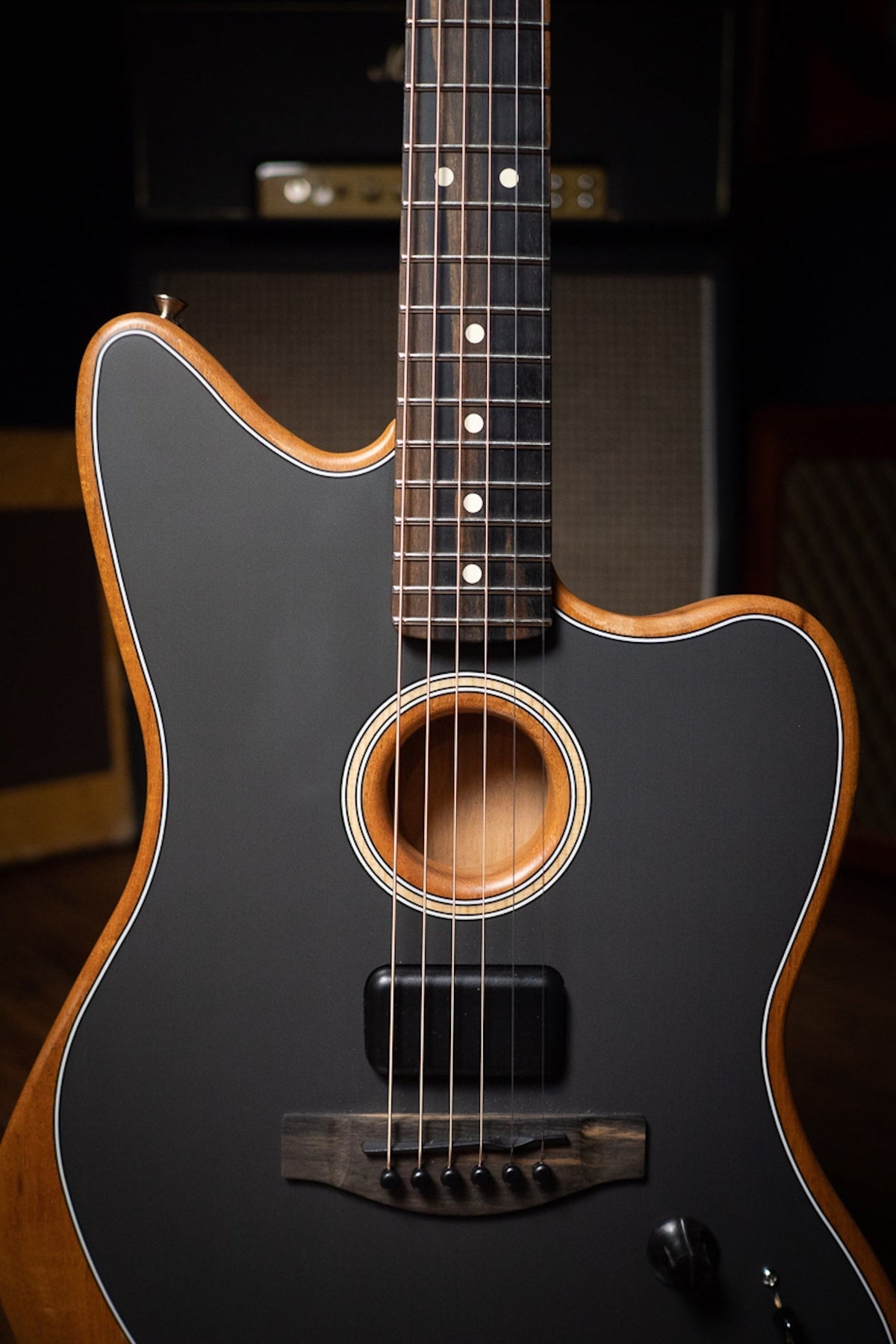 Fender American Acoustasonic Jazzmaster Electric Guitar - Tungsten